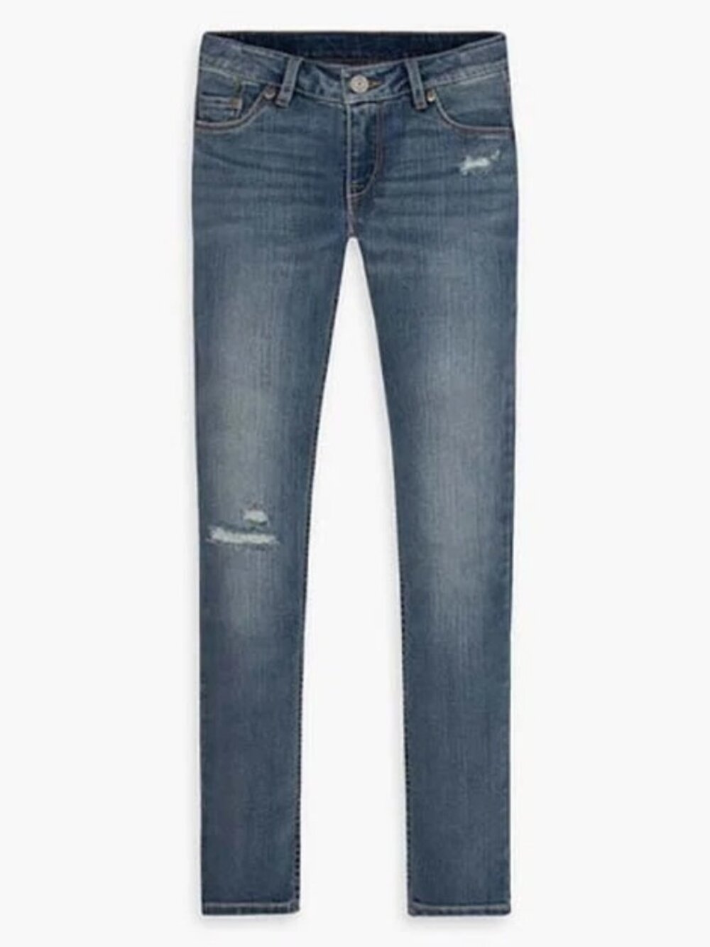 Levi's Girls' 711 Distressed Stretch Skinny Fit Jeans, BLUE, 16 REG